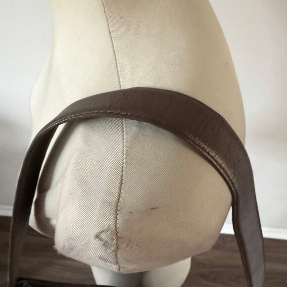 Vtg Y2K 2000s Brown Genuine Leather Animal Print Shoulder Purse - Picture 9 of 11